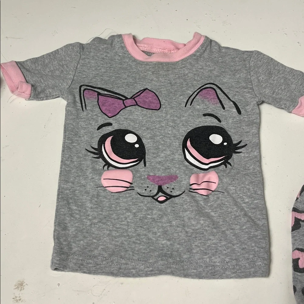 Set of 2 Little Bety 12-18M Matching Outfits Unicorn and Cat Patterned Set